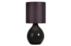 ColourMatch Round Ceramic Table Lamp - Flint Grey.